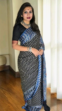 APARAJITA Mirror Ajrakh Modal Saree