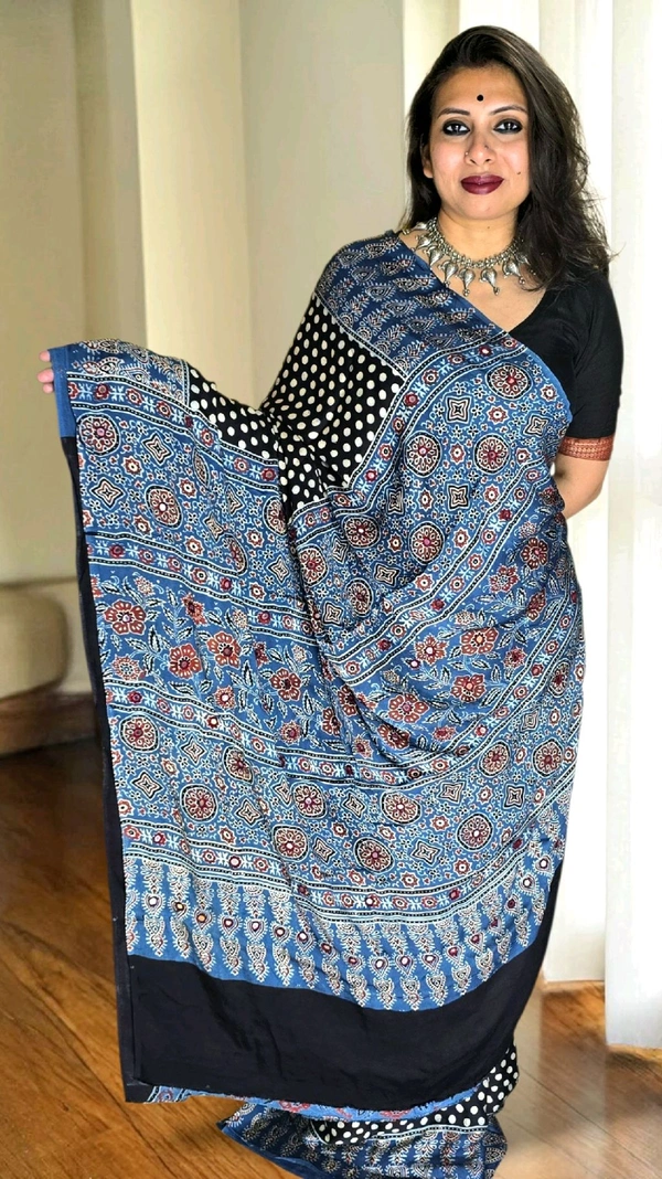APARAJITA Mirror Ajrakh Modal Saree