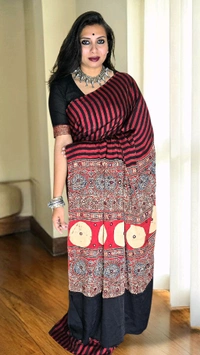 APARAJITA Mirror Ajrakh Modal Saree