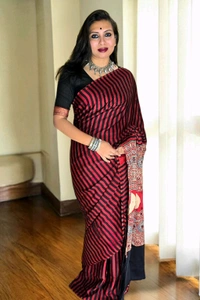 APARAJITA Mirror Ajrakh Modal Saree