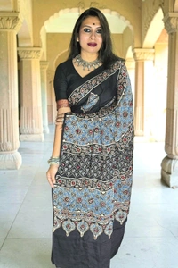 APARAJITA Mirror Ajrakh Modal Saree