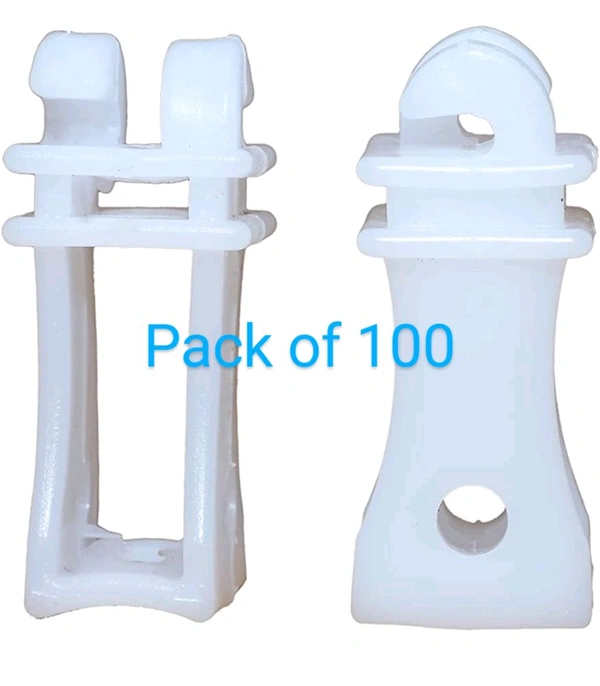 Shrangi Heavy Plastic Insulator Used for Solar Zatka Machine Fencing with Clutch Wire Also Used for Fencing in Farm| Industrial Park| Garden| Home| White Heavy Plastic Insulator Pack of 100