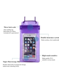 Waterproof Plastic Mobile Cover for Rain - Violet