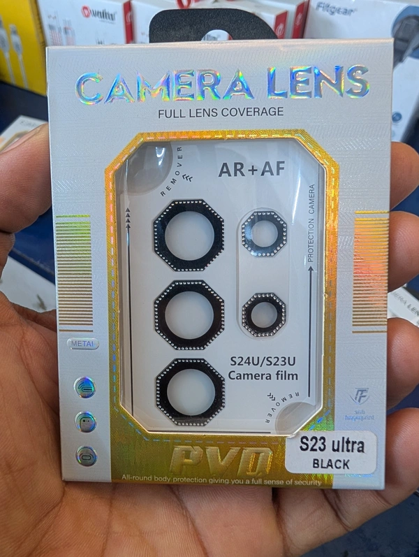 Premium Back Camera lens protector - Samsung S23 Ultra, Black
