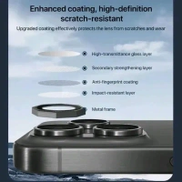 Roxone Camera Lens Protector Diamond Cut Ring for iPhone 15| 15 Plus - Black