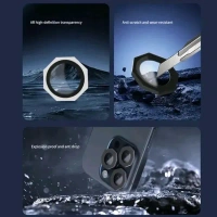 Roxone Camera Lens Protector Diamond Cut Ring for iPhone 16 / 16 Plus - Black