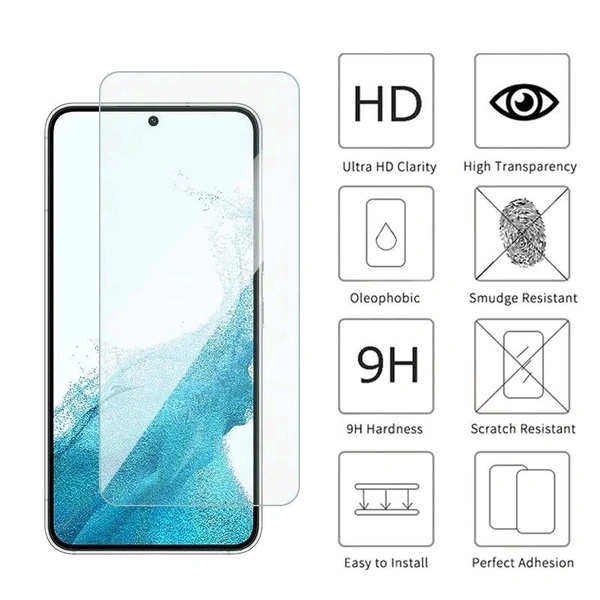 Samsung Galaxy Tempered Glass S Series Finger Print Working - S23FE, Black