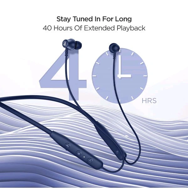 Boat Rockerz 111 Bluetooth Wireless Neckband with Up to 40 Hrs Playtime - Deep Blue, 1 Year