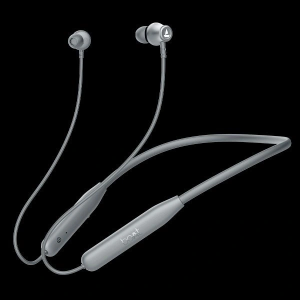 Boat Rockerz 111 Bluetooth Wireless Neckband with Up to 40 Hrs Playtime - Ash Grey, 1 Year