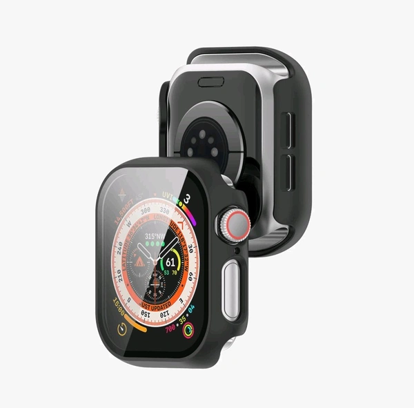 Apple Watch Protective Hard Case with Screen Guard - Black - 44