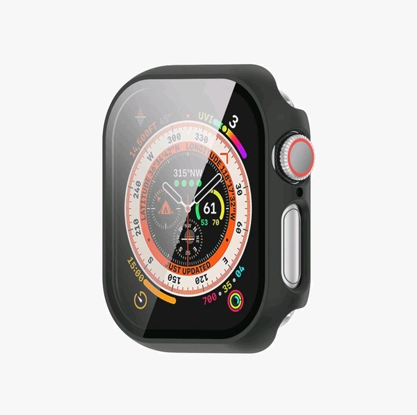 Apple Watch Protective Hard Case with Screen Guard - Black - 44