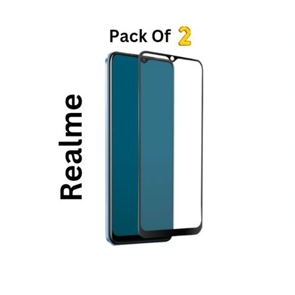 Realme All Model Tempered Glass Pack Of 2 - Narzo 20/20A, 2, Black