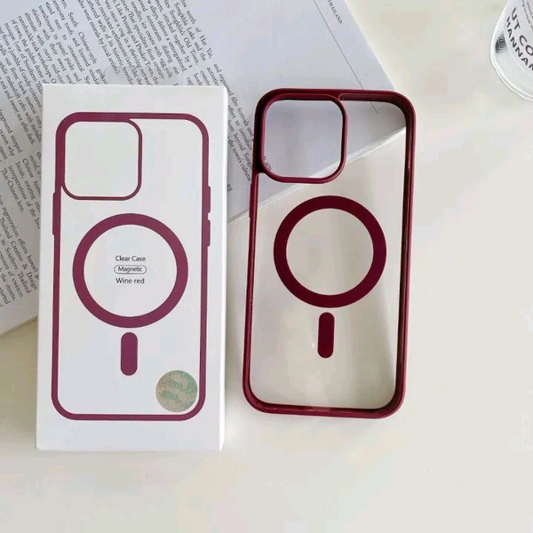 Apple iPhone Magnetic Magsafe Cover Casing back Cover - Iphone Models ( Black ) - Black, Iphone 15