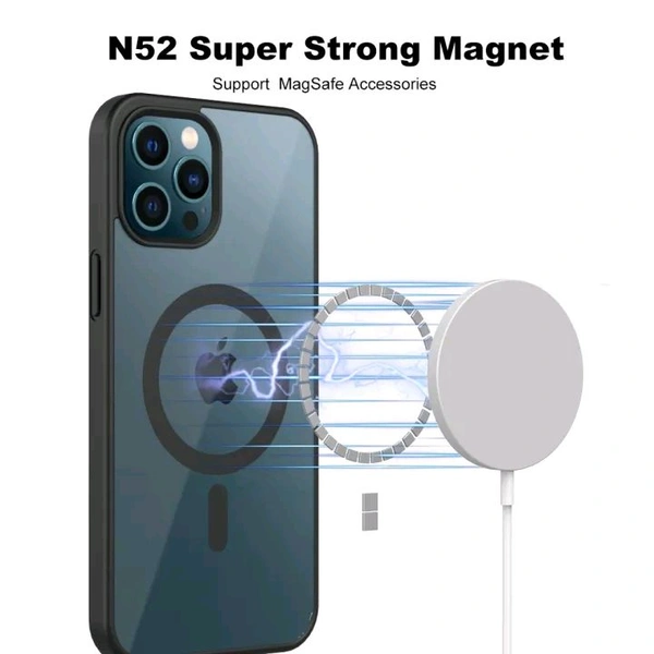 Apple iPhone Magnetic Magsafe Cover Casing back Cover - Iphone Models ( Black ) - Black, Iphone 15 Pro Max