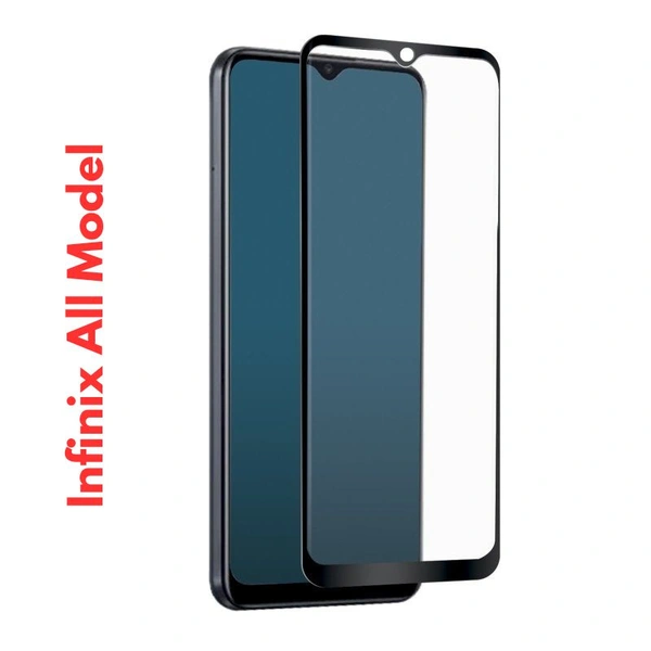 Fnpk Infinix All Model Tempered Glass  - Black, Infinix Hot 60i 5G