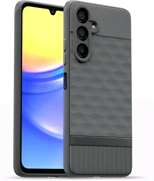 Outlouders Bumper Case for Samsung Galaxy M15 / F15 / M15 5G Prime Edition | Full Camera Protection | TPU Soft Flexible Shockproof Back Cover - Gray