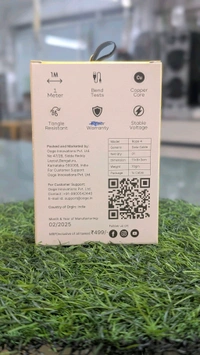 OOGE Rope 4 Usb To Type c 45W Fast  Charge Cable - White, 6 Month