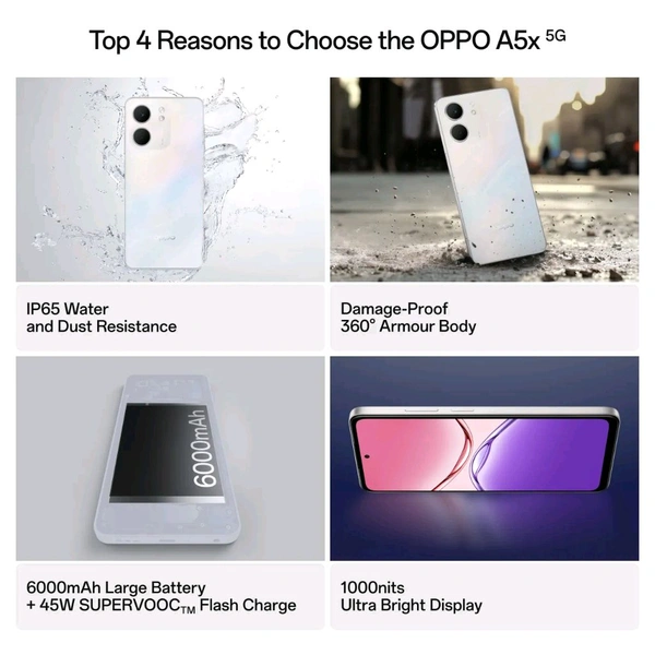 Oppo OPPO A5x 5G - 4+64, Laser White