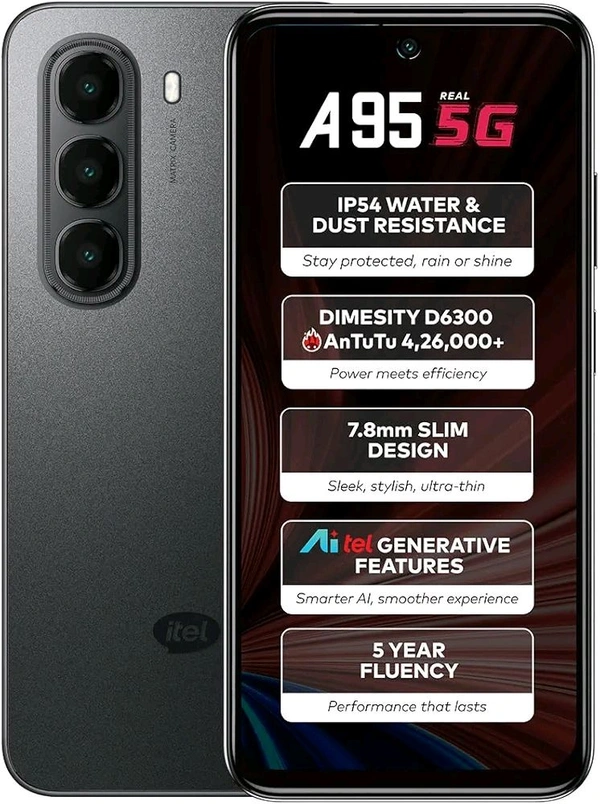 Itel A95 5G + - 4/128, Shadow Black
