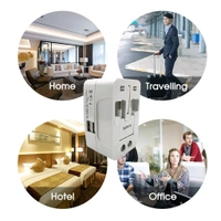 All-in-One Universal Worldwide Travelling AC Adaptor Plug (AU / UK / US / EU) International Power Charger Electric USB Power Plug Socket Adapter Converter - White