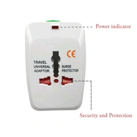 All-in-One Universal Worldwide Travelling AC Adaptor Plug (AU / UK / US / EU) International Power Charger Electric USB Power Plug Socket Adapter Converter - White