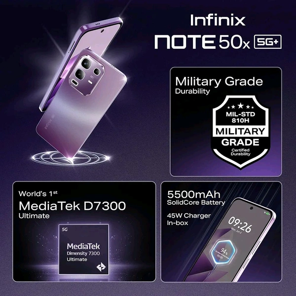 Infinix Note 50x 5G+ - Enchanted Purple, 8+128