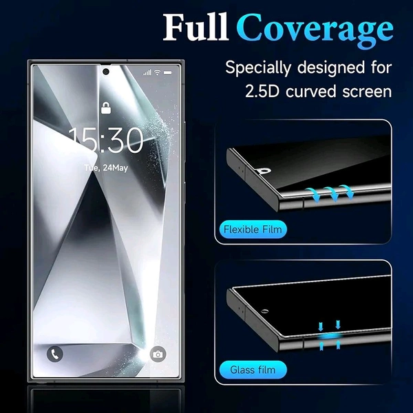 Fnpk Anti-Spy Screen Guard, [1 Pcs] [Finger Print Wont Work] 9H Hardness Anti-Scratch Anti-Peeping Privacy Screen Protector Proteceive Film for Samsung Model  - Samsung S24