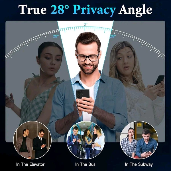 Fnpk Anti-Spy Screen Guard, [1 Pcs] [Finger Print Wont Work] 9H Hardness Anti-Scratch Anti-Peeping Privacy Screen Protector Proteceive Film for Samsung Model  - Samsung S23 Ultra