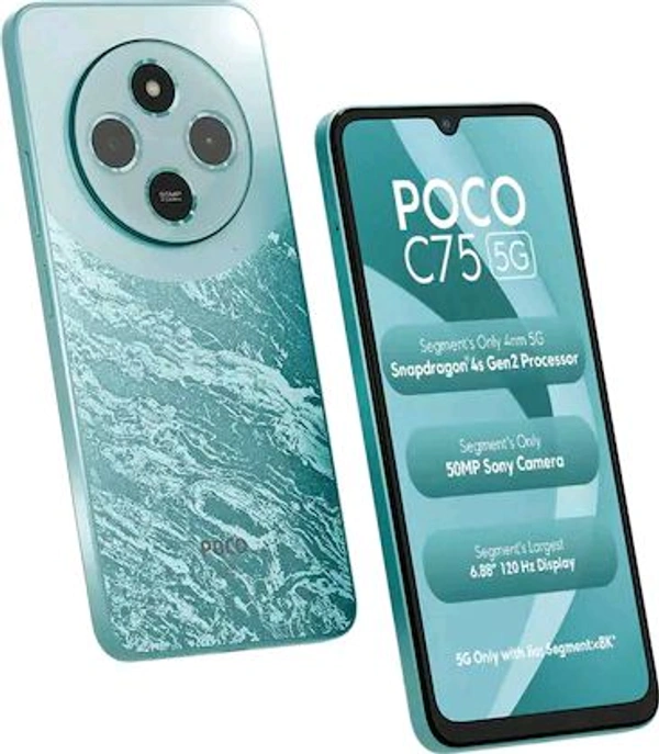 Poco C75 5G Jio Sim Only Working 5G - Silver, 4+64