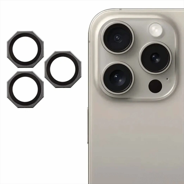 Roxone  Camera Lens Protector Ring for iPhone 15 Black