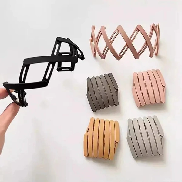 1 Pc Compact & Portable Retractable Hairband - Solid Color, Foldable Design for Travel & Everyday Use