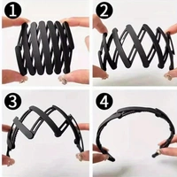 1 Pc Compact & Portable Retractable Hairband - Solid Color, Foldable Design for Travel & Everyday Use