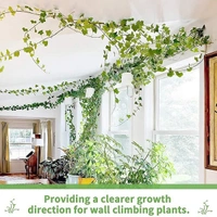 10 Pcs Leaf Shape Climbing Plant, Wall Vine Climbing Plant Support Hook Self-Adhesive Vines Traction Clips Leaf Shape Plant Fixer, Wire Fixing Cable Organizer with Adhesive Sticker