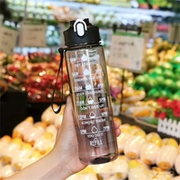 1000ml Motivational Water Bottle with Time Marker – Leak-Proof Transparent Sipper for Gym & Office