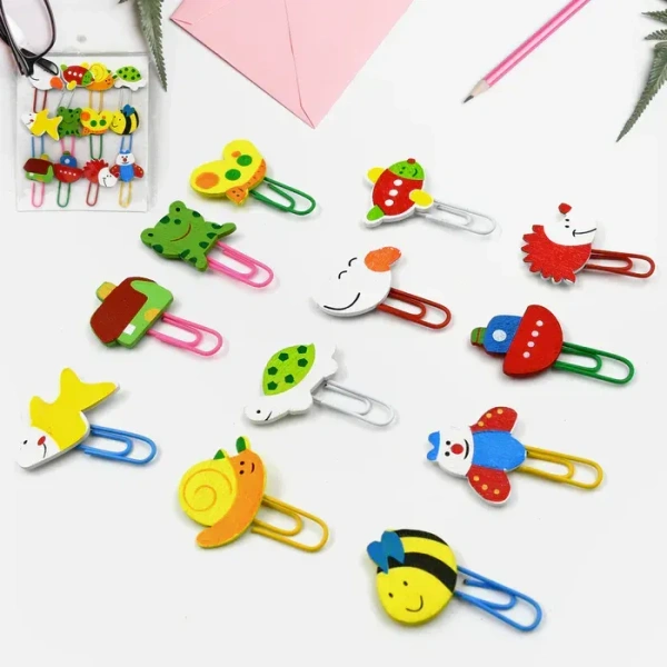 (12 PCS SET) CARTOON PAPER CLIPS