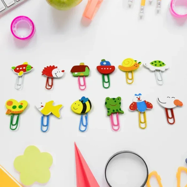(12 PCS SET) CARTOON PAPER CLIPS