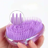 1pc Starry Egg-Shaped Hair Brush with Massage Combs, Portable and Durable ABS Plastic Handle, Plastic Bristles for Styling, Detangling, and Shaping Curly Hair (Random Colours)