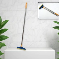2 IN 1 CLEANING BRUSH & WIPER , LONG HANDLE FLOOR BRUSH, ROTATABLE CLEANING BRUSH FOR BATHROOM, KITCHEN, 120 DEGREE TRIANGULAR ROTATING BRUSH HEAD WITH WIPER, MOP