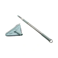 2 IN 1 EXTENDABLE TRIANGLE MOP RETRACTABLE CLEANING MOP BRUSH & VIPER, 360 DEGREE ROTATING FLOORS WALL CLEANING MOP DUST MOP WITH TELESCOPIC HANDLE AND REUSABLE MOP HEADS (1 PC)