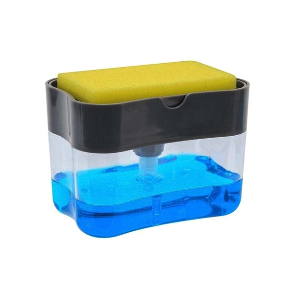 2 in 1 Soap Pump Dispenser Sponge Holder Kitchen Sink Soap Holder Dispenser