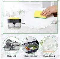 2 in 1 Soap Pump Dispenser Sponge Holder Kitchen Sink Soap Holder Dispenser