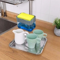 2 in 1 Soap Pump Dispenser Sponge Holder Kitchen Sink Soap Holder Dispenser