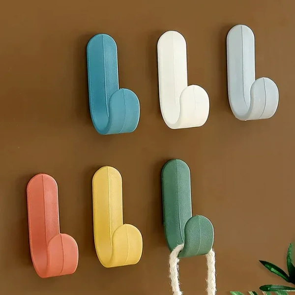 (20 PC) J Shape Self Adhesive Wall Hooks.