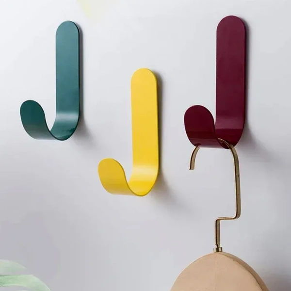 (20 PC) J Shape Self Adhesive Wall Hooks.