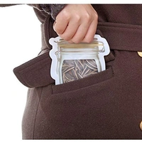 (3 PIECE SET ) PLASTIC TRANSPARENT JAR SHAPED STAND-UP POUCH WITH ZIPPER