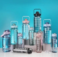 3-in-1 Motivational Water Bottle Set – 2L, 900ml & 500ml Leakproof BPA-Free Sipper Combo with Time Markers