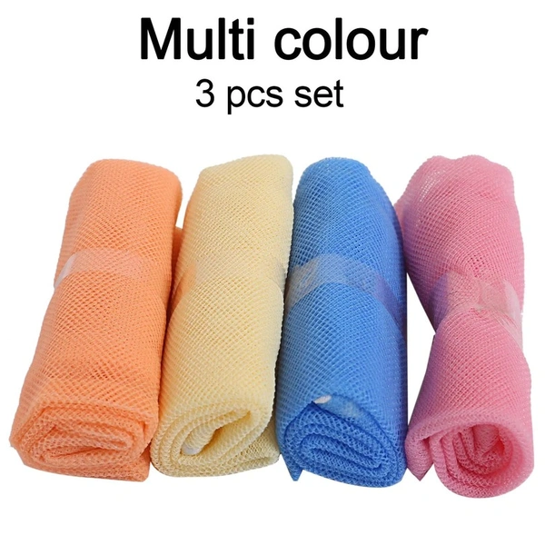 3PC FRIDGE BAGS FOR FRUITS AND VEGETABLES WITH ZIP NET (MULTICOLOUR)