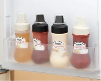 5 Hole Squeeze Sauce Bottle (280ML), Portable Plastic Sauce Bottle with Lid Five Holes, Sauce Dispenser Bottle