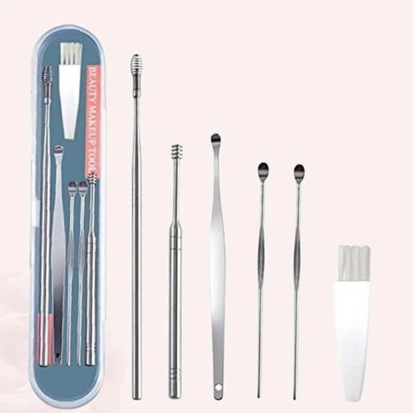 6 Pcs Ear Pick with a Storage Box Earwax Removal Kit | Ear Cleansing Tool Set | Stainless Steel Ear Curette Ear Wax Remover Tool