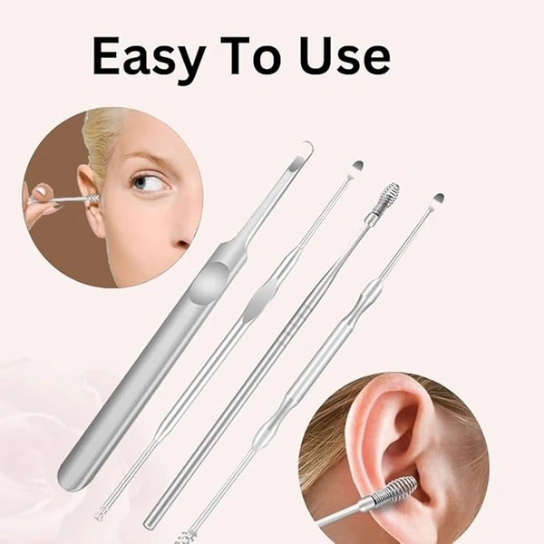 6 Pcs Ear Pick with a Storage Box Earwax Removal Kit | Ear Cleansing Tool Set | Stainless Steel Ear Curette Ear Wax Remover Tool